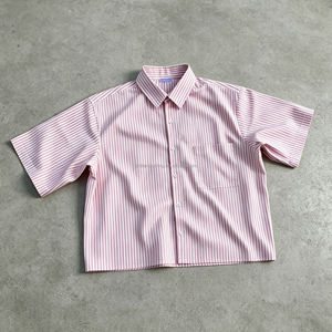 Camisa de Hombre de Verano, Transpirable, Tejida, 160g, Poliéster/Algodón Satinado, Lisa, Casual, Antiarrugas, Teñida, con un Solo Botón y Cuello Clásico - Product Image 5
