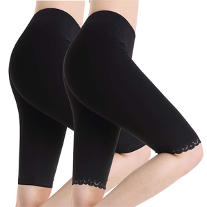 Women <b>High</b> <b>Waist</b> Full Length Yoga <b>Leggings</b> Drawstring Closure Seamless Stretch Fabric Quick Dry Lightweight <b>Black</b> Shorts for Gym - Product Image 1