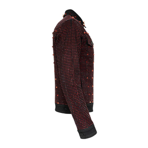Veste en jean pour homme avec strass, veste personnalisée ornée pour le streetwear et les clubs - Product Image 2
