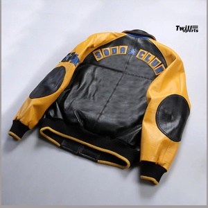Chaqueta de Cuero Estilo Biker Varsity TB-V1022 2025 para Hombre de Twill_Sports, con Bordado de Lona de Alta Calidad y Mangas de Cuero Auténtico - Product Image 5