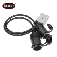 Prise à 2 Cigarettes Haute Intensité 50A 600V avec Couvercle Étanche, Isolation PVC pour Chargement de Batterie, Conducteur en Cuivre Nu AWG16