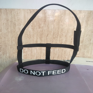 Harnais de cheval en nylon noir avec design « Ne pas nourrir », ajustement réglable, fabricant d'équipements d'équitation Kanpur Inde - Product Image 4