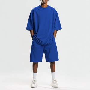 Conjuntos de Camiseta y Pantalones Cortos de Talla Grande para Hombre, de Alta Calidad, 100% Algodón Pesado - Product Image 3