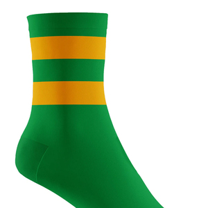 Calcetines Verdes hasta el Tobillo con Rayas Amarillas, Transpirables, Tejidos, Estilo Deportivo Informal para el Verano, Cómodos - Product Image 2