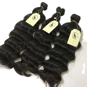 Extensions de cheveux indiens bruts ondulés, mèches de cheveux indiens bruts à Double dessin - Product Image 1