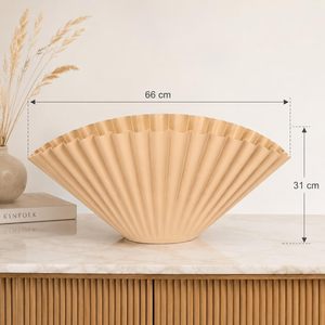 Metal Fan Shaped Vase Matte Finish Fluted Design Modern Style <b>Dining</b> <b>Table</b> <b>Centrepiece</b> for Living Room Decor Available for Sell - Product Image 2