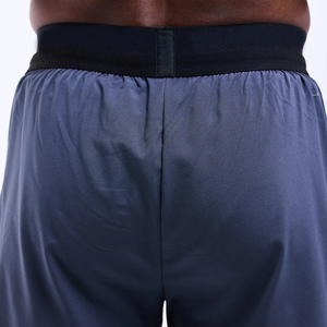 Pantalones Cortos Deportivos de Secado Rápido para Hombre, Color Azul Oscuro, con Franja Lateral, Cintura Elástica, Largo Medio, Material de Poliéster Tejido - Product Image 4