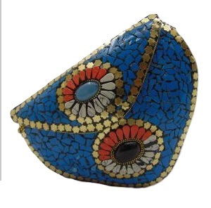 <b>Green</b> Mosaic Metal Evening Clutch Bag Bohemian Stone Pattern Waterproof <b>Purse</b> Foldover Party Handbag Women Hot Selling - Product Image 2