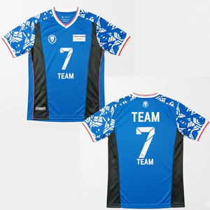 Camiseta de Fútbol de Poliéster con Malla en Azul y Negro, Cuello en V, Manga Corta, Transpirable, Unisex - Product Image 6