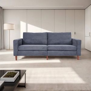 Modern Style Grey Corduroy Multi-Person <b>Sofa</b> Solid Color with Removable <b>Cover</b> <b>for</b> Living Room Office and Basement - Product Image 1