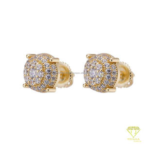 Magnifiques boucles d'oreilles clous en argent sterling 925 serties de diamants de laboratoire étincelants, bijoux raffinés - Product Image 4