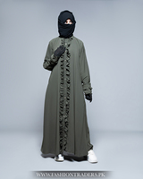 Abaya Modeste Longue Fait Main en Tissu Pêche Respirant Léger Polyester/Laine Coupe Ample Droite à Volants pour Mariage Adultes