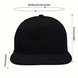 Gorra de béisbol unisex personalizada de 7 paneles con malla perforada a láser, estilo urbano, snapback, deportiva, con cuerda y visera plana. - Product Image 3