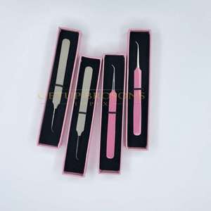 GETUP BROSONS IMPEX Cils de volume russe de précision anti-magnétiques en acier inoxydable de haute qualité, pointe argentée rose nude à 45 degrés - Product Image 5