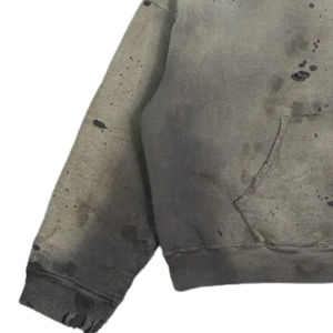 Sweat-shirt d'hiver épais pour homme, effet vieilli, délavé vintage, style streetwear grunge, coupe oversize, en molleton de coton - Product Image 2