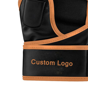 Professional Genuine Leather MMA <b>Gloves</b> Custom Lace-Up High Quality <b>Moisture</b> Wicking Half Finger Men's Boxing Custom for - Product Image 5