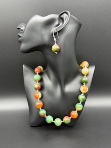 Natural Ethiopian Fire <b>Opal</b> Sterling Silver Victorian Multi Fire <b>Necklace</b> Bracelet Earrings Large Colorful Strip Handmade - Product Image 2