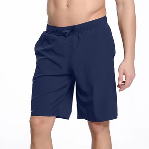 Shorts de bain pour homme, couleur orange, séchage rapide, avec cordon de serrage, taille élastique, style bermuda décontracté, 100% polyester, couleur unie, poches - Product Image 5