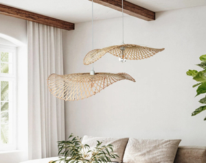 Handwoven Bamboo Pendant Light Coastal Sustainable Home <b>Decor</b> Natural Rattan <b>Ceiling</b> Lamp Eco Friendly Supplier - Product Image 6