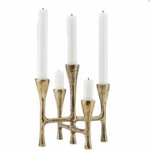 Set of 3 Matte <b>Black</b> Metal Taper Lanterns Tulip Top Slim Stem Square Shape Handmade Eco-Friendly <b>Candlestick</b> Stand Set - Product Image 6