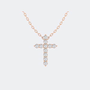 Collier pendentif croix serti de pierres rondes 2.00CTW - Product Image 3