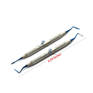 Kit d'instruments chirurgicaux parodontaux manuels en acier inoxydable pour extraction dentaire atraumatique, comprenant des periotomes et des détartreurs à lame fine - Product Image 4