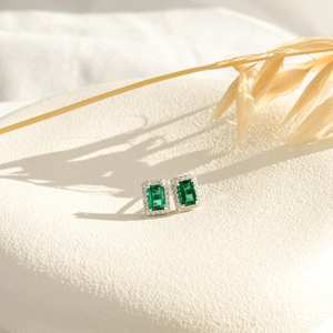 Collier émeraude véritable 15 carats, pendentif en argent Art Déco, cadeaux d'anniversaire pour elle, bijoux fins - Product Image 2