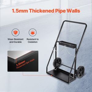 Carrito para Cilindros de Soldadura Doble, Capacidad de Peso Estático de 440 LBS, Ruedas Sólidas de 10 Pulgadas para Tanques de Oxígeno y Acetileno, Equipo de Soldadura - Product Image 4