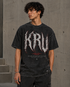 เสื้อยืดโอเวอร์ไซส์ผู้ชาย คอโอ แขนสั้น ผ้าฝ้าย 100% ระบายอากาศได้ดี เป็นมิตรกับสิ่งแวดล้อม สไตล์วินเทจ สตรีทแวร์  แบบถักยาวพิเศษ - Product Image 1