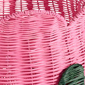Panier à jouets en osier en forme de fleur, panier de rangement en rotin naturel, panier décoratif, joli accent floral pour la chambre d'enfant - Product Image 6