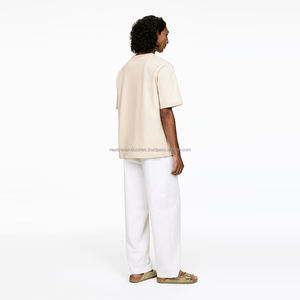 Poids lourd sur la taille T-shirt coton recadrée t-shirts Logo personnalisé Boxy Fit blanc Streetwear hommes T-shirt - Product Image 4