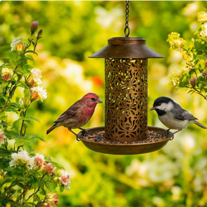 Hollow Pattern Metal Hanging <b>Bird</b> Feeder for Outdoor Garden Yard Decoration Vintage Wild <b>Bird</b> <b>Seed</b> Tray Feeder Station - Product Image 4