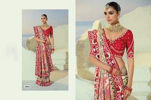 <b>Red</b> Blouse Multi Color Woven Patola <b>Silk</b> Saree Traditional Indian Sari For Women - Product Image 3