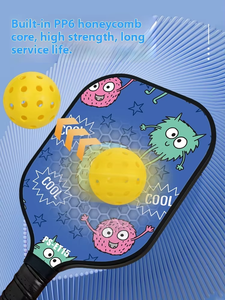 Pala de Pickleball Infantil con Diseño de Perro de Dibujos Animados, Ligera, para Adolescentes, Niños, Principiantes, Entrenamiento Deportivo, Entretenimiento, Diseño Moderno - Product Image 3