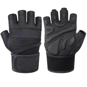 <b>Half</b> Finger Fitness Gloves Pu Material Adjustable Wrist Strap Non <b>Slip</b> Breathable Gym Training Weight Lifting Unisex - Product Image 1