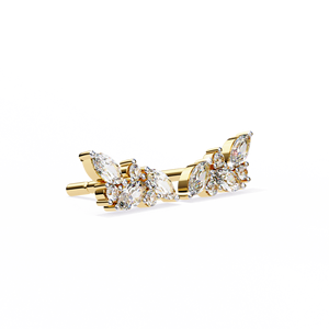 Pendientes de Diamantes Cultivados en Laboratorio con Corte Marquesa y Redondo Únicos, Oro de 14K, Certificados por IGI, para Regalo, Fiesta y Aniversario - Product Image 3
