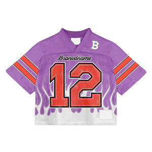 T-shirt de football rétro streetwear personnalisé, impression par sublimation intégrale, maille respirante, style ample et oversize - Product Image 1