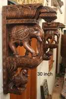 Support mural éléphant en bois sculpté artisanal, style Art Déco, pour la maison, le temple, le salon, ou comme cadeau d'anniversaire