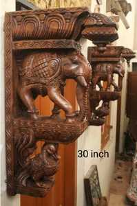 Wooden Art Deco Scenic Wall Bracket Big <b>Elephant</b> Statue Corbel for Birthday and Anniversary Home <b>Decor</b> - Product Image 4