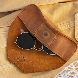 Funda de Gafas de Cuero Genuino, Hecha a Mano, Clásica, de Lujo, Resistente al Agua, Ligera, para Lentes de Sol, LGC-0048 - Product Image 3