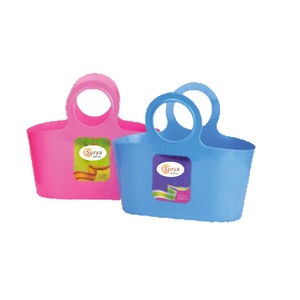 Joy Modern Rectangle <b>Stackable</b> Shopping Basket <b>Food</b> Grade Plastic Strong Grip Handles Portable Multi-Purpose Custom Color Long - Product Image 2