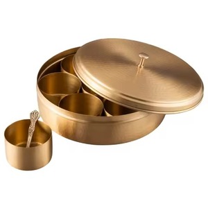 Boîte de rangement durable pour masala en métal avec couvercle décoratif, organisateur de cuisine pour épices, herbes, assaisonnements et préparation culinaire - Product Image 4