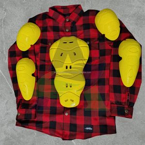 Camisa de franela para motocicleta con forro de Kevlar resistente a la abrasión para hombre, chaqueta de seguridad para motociclismo con almohadillas amarillas de nivel 2. - Product Image 1