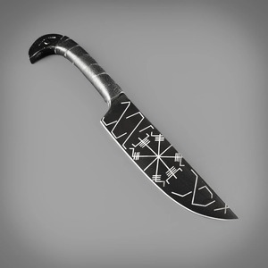 Cuchillo de Camping Estilo Vikingo Hecho a Mano por SAZ ENTERPRISES, Mango de Cuero con Cabeza de Cuervo de Odín, Acero al Carbono de Espiga Completa, 10 Pulgadas - Product Image 3