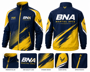 เสื้อแจ็คเก็ตออกกำลังกาย MMA คาราเต้ บราซิลเลียนยิวยิตสู เทควันโด แบบสั่งทำพิเศษจากโรงงาน  เสื้อแจ็คเก็ตสำหรับฝึกซ้อมศิลปะการต่อสู้ น้ำหนักเบา - Product Image 1