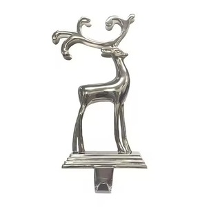 Handmade Eco-Friendly Metal <b>Stocking</b> Ornament <b>Holder</b> with Customizable Design Embossed Printing for Winter Celebration Displays - Product Image 1