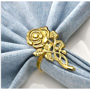 Juego de Anillos de Servilleta de Metal con Hoja de Oro Vintage para Bodas y Fiestas, Decoración de Mesa Moderna y Elegantes Soportes para Servilletas para Banquetes - Product Image 6