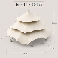 Tente de glamping de luxe BOTEEN, villa avec toit en PVDF, sol en PVC TPU 1050g, enveloppe en Oxford, quatre saisons, double couche, forme triangulaire