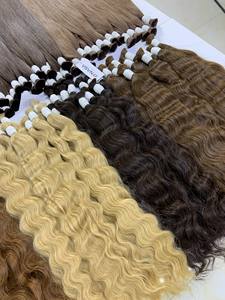 Precio al por mayor Extensiones de cabello a granel Fuerte y sin enredos Doble ahogamiento 100 gramos Todos los colores 26 pulgadas - Product Image 6