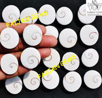 Vente en gros FAIJAN GEMS Cabochon en coquille d'œil de Shiva blanc naturel, cristal de guérison, bijoux Reiki, pierre polie à taille brillante, troisième œil